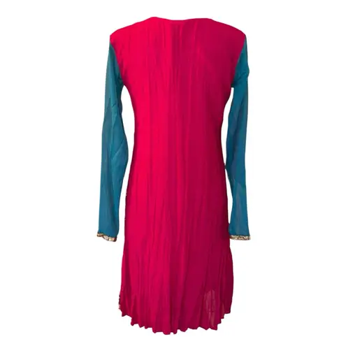 Masakali India Dress Sequin Embroidery Sheer Sleeve Multi Color Read For Size Red Size undefined