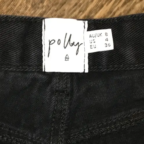 Princess Polly  brand High Waisted Denim Shorts Black Size 4 Summer Fall PP