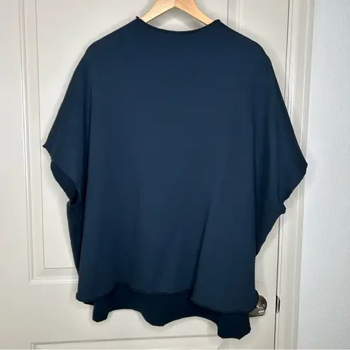 Frank & Eileen Audrey Funnel Neck Capelet Triple Fleece One Size Blue Size undefined