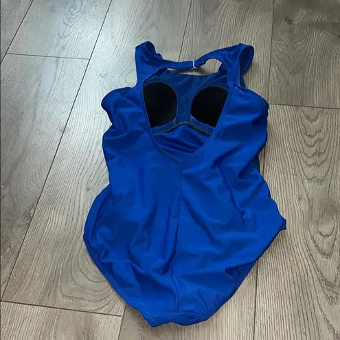 Aqua Green Vibrant Blue Swimsuit with Mesh Accents