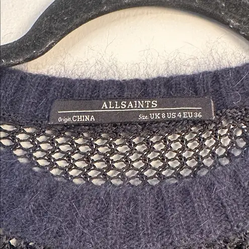 All Saints Mesh Angora Blend Mesh Sweater Size 4