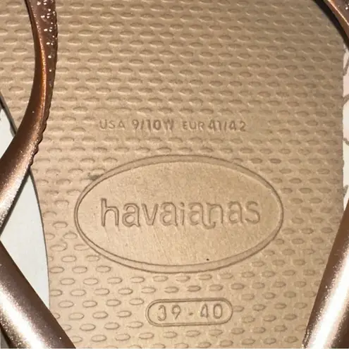 Havaianas rose gold Flip Flop With Rhinestone Sz9/10W