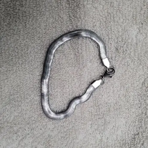 Silver stainless steel chain Punk bracelet Gothic Emo