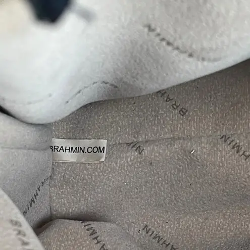 Brahmin Large Duxbury Satchel Bag Nocturnal Melbourne Black Leather Croc