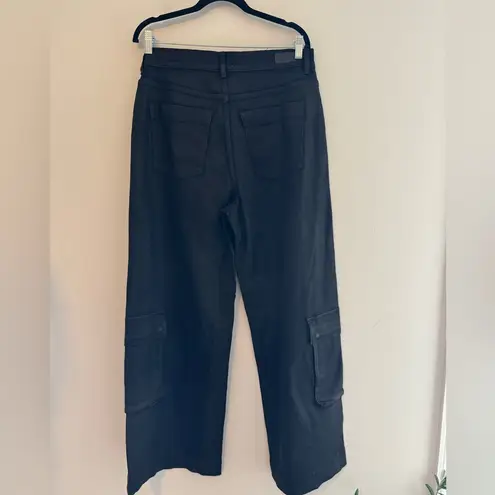 DL1961 NEW - WOMEN'S hepburn wide leg high rise jean in black coated cargo