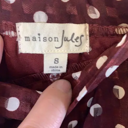 Maison Jules Brown Polka Dot Skirt with Pockets