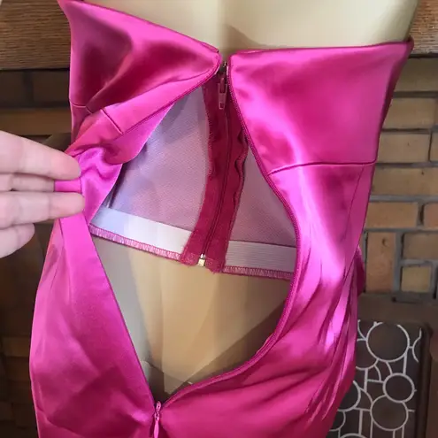 David Meister PINK STRAPLESS BEADED COCKTAIL DRESS (10)