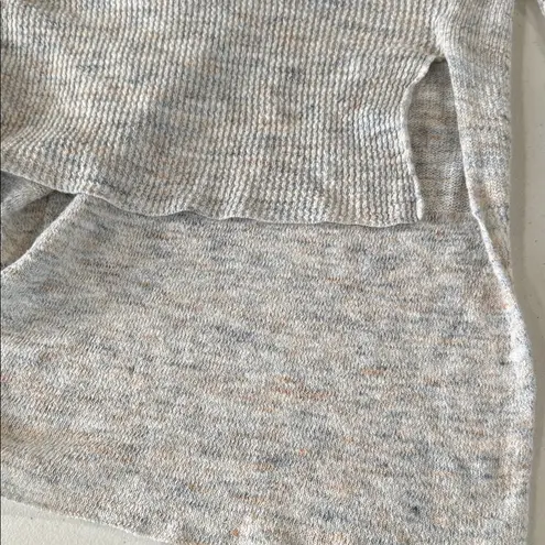 Free People  Cream multicolor marled button high low TGIF Cardigan Sweater