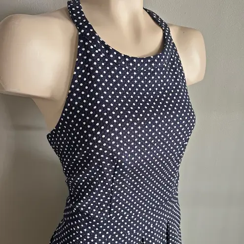 The Limited Navy Polka Dot Halter Dress Size 2 | Fit & Flare Retro Sleeveless
