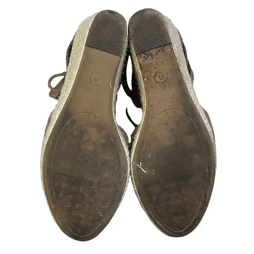 DV Dolce Vita Taupe Suede Manica Lace Up Zip Back Espadrille Wedge 8 M Boho Brown