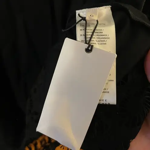 Dorothee Schumacher Classic Black Long Sleeve Lace Hem Zipper Front NWOT Size 6