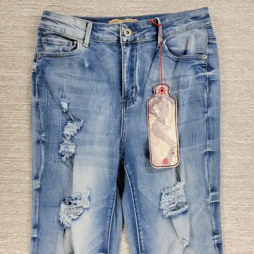 Elite Jeans Juniors 11/12 Flare Denim Distressed Fringe Hem Y2K Deadstock NWT