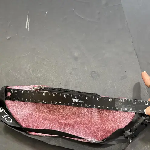 Cleo Pink Glitter Preppy Designer Fanny Pack Outdoor Waist Belt Bag