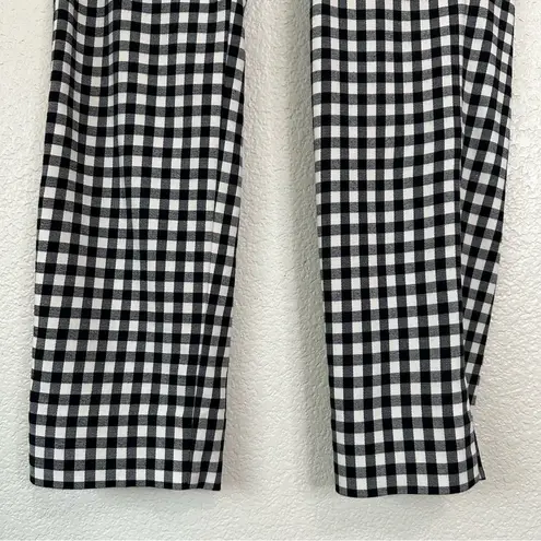 J. Jill Essential Cotton Stretch Gingham Pull On Pants, Size 8 Black