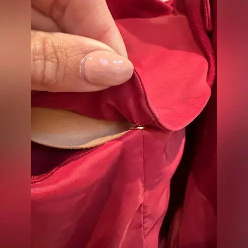 J. Peterman Timeless 100% Silk Criss Cross Halter Midi Formal Dress Size 14 NWT Red - Image 9