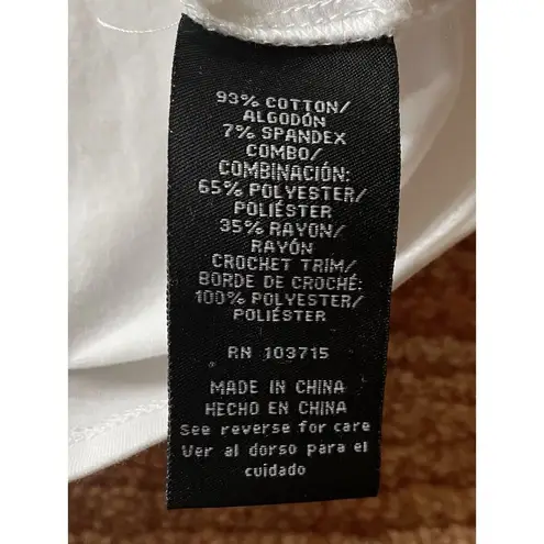 Sharagano New York Women’s White Blouse 3/4 Cut Out DesignLayered Sleeves S