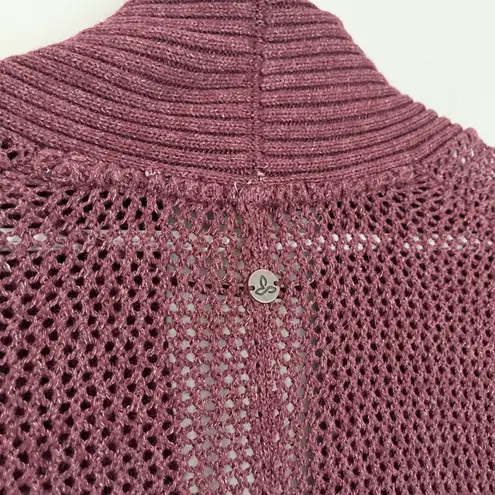 prAna Lima Cocoon Knit Shawl Short Sleeve Cardigan Sweater Purple Red Size XS