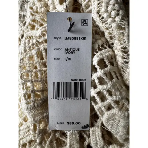 Liverpool Cream Crochet Lace Kimono Cardigan Boho Summer Beach Cover Up Size L