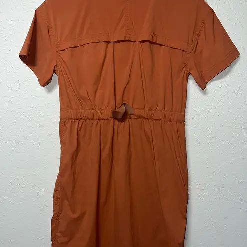 REI Orange Sheath Midi Dress V