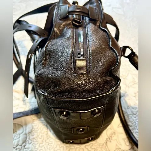 JOY GRYSON Nyla Black Supple Pebbled Leather Purse/Satchel/Crossbody Bag