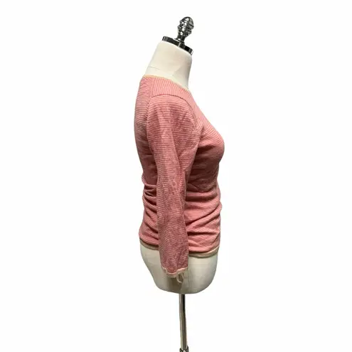 Banana Republic Vintage 2003 Y2K Merino Wool Side Ruched Sweater Pink Coquette M