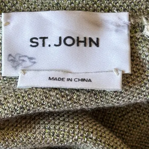 St. John Peridot Geometric Dress Green Multicolor Size Large NWOT