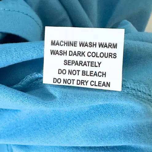 Queer Eye Vibrant Blue Short Sleeve Tee with Rainbow Sequin Heart, Size S