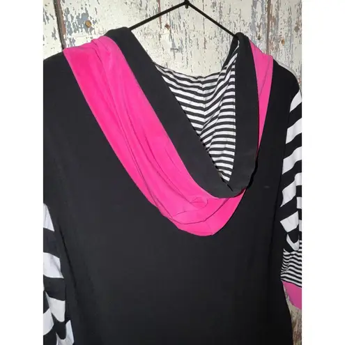 Joseph Ribkoff  striped zip up hoodie, size XS Small, vintage