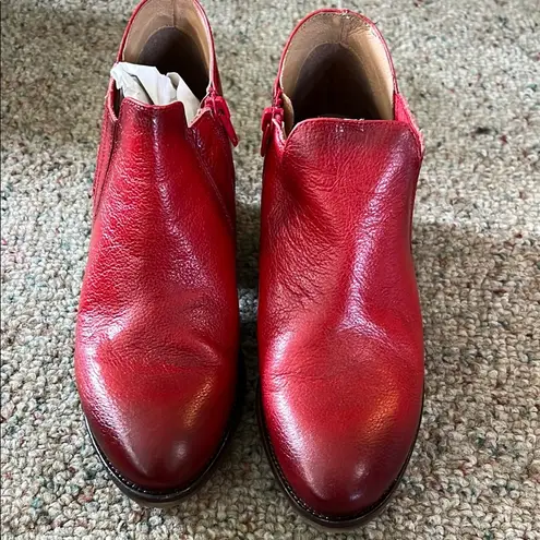 Miz Mooz Red Ankle Booties with Western Flair