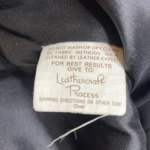 70s Vintage Leathercare Process Black Leather Midi Skirt Medium