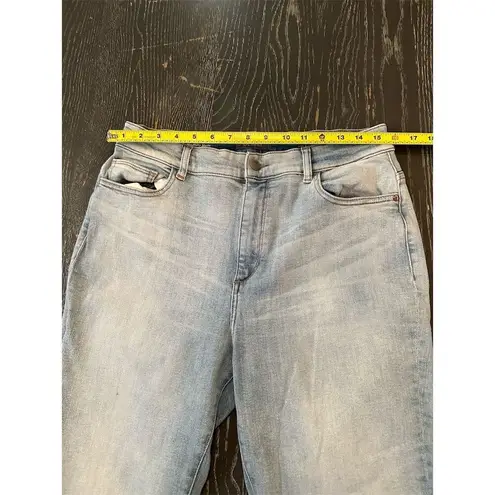 DL1961 Bridgette Cropped Women's High Rise Jeans frayed hem Size 32 Blue