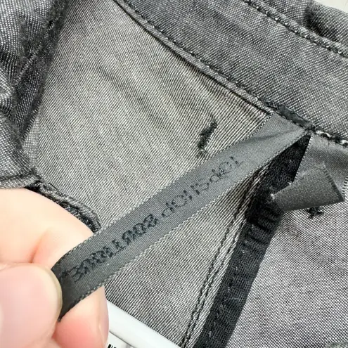 Topshop  Boutique Jacket Women Sz 2 Black Gray Denim Patchwork Long Button Down