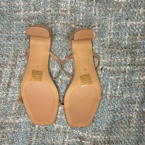 FARYL by Farylrobin Analisa Suede Heeled Sandals in Natural Tan Size 9