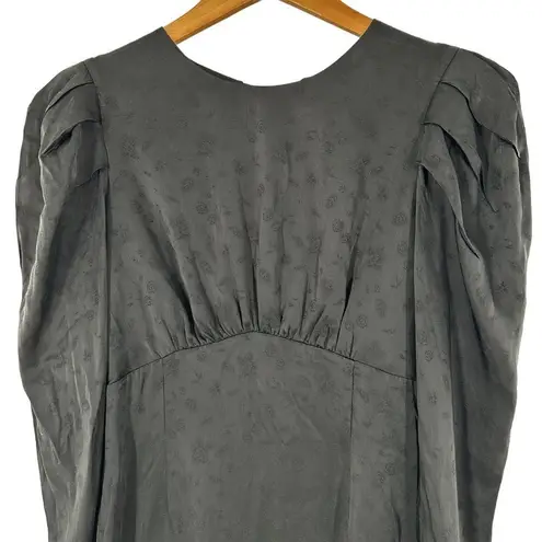 The Andamane Black Jacquard HOPE Cut Out Back Long Sleeve Mini Dress Size 42