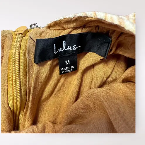 Lulus Downright Darling Yellow Tiered Ruffled Halter Mini Dress Size M Size M