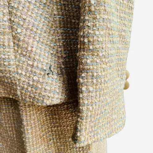 Vintage Escada Wool Tweed Suit Size 10 Pastel Yellow Mod Mad Men Vibes