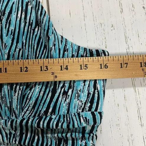 Evan Picone Vintage Y2K Women’s Sz 16 Jersey Knit Halter Dress Black Blue