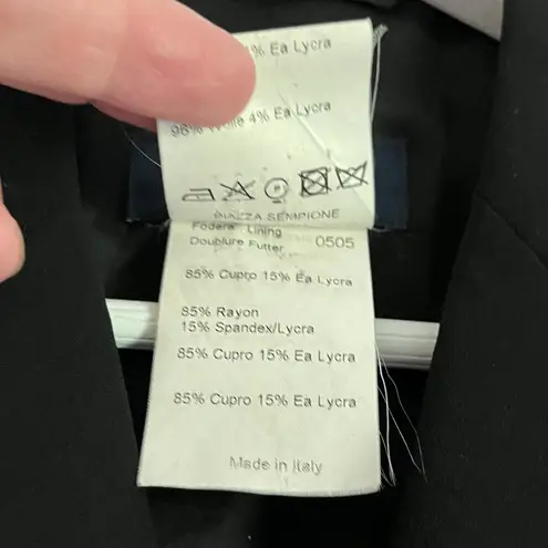 Piazza Sempione Wool Blend Women’s 4 Button Blazer Jacket Black Size 44 or 8