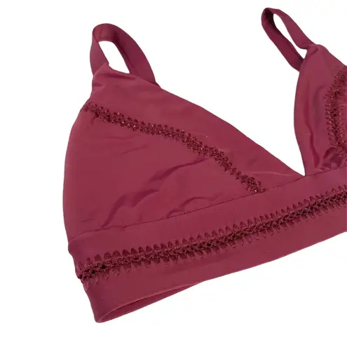 PilyQ ☀︎︎ ︎Ellie Cut Out Detail D Cup Halter Bikini Top ☀︎︎ Wine ☀︎ XL Fits DD