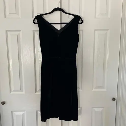 Vintage Romantic Goth Gothic 1960s Sears Black Velvet Bow Midi Pencil Dress XS