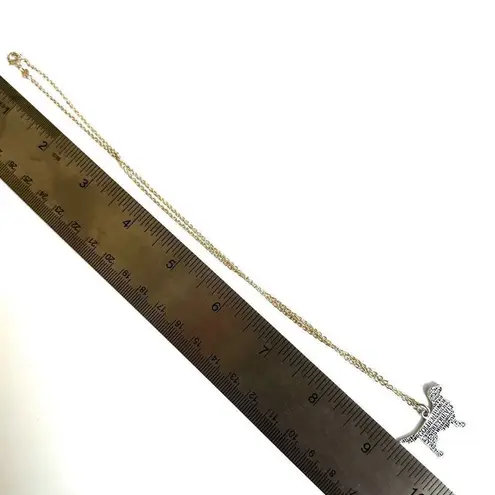 Silver tone Golden Retriever Silhouette Pendant necklace