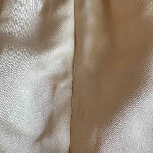 We Wore What ecru satin corset peplum minidress women's size 00