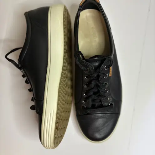 Ecco Soft 7 Black Leather Lace Up Sneakers Women's Size 39
