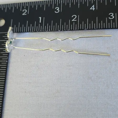 Set of 12 Silver Blue Rhinestone Butterfly Hair Pins