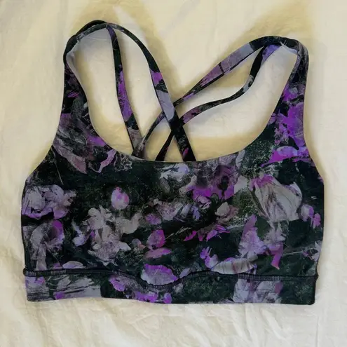 Lululemon  Energy Bra Medium Support Floral Shift Multi Size 4