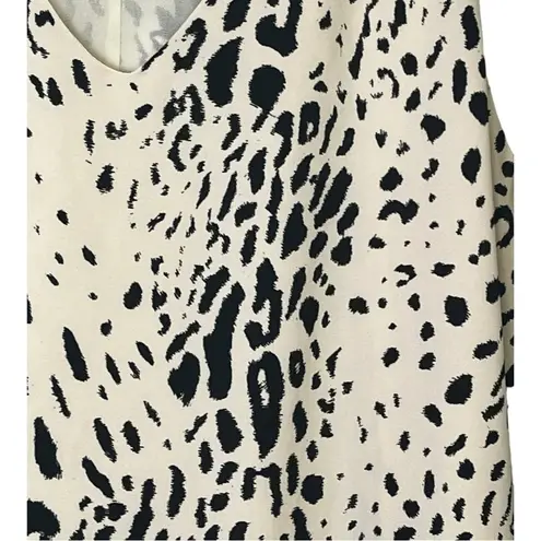 Everly  Black & White Leopard Print Sleeveless Top Tank Lined Women Size XL