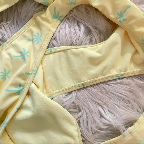 Stoney Clover Lane x Target Yellow Green Palm Tree Bikini Swim Suit 2 pc L new