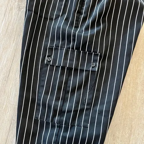 Unisex KNG Black and White Stripe Chef Kitchen Pants