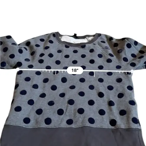 J.Crew Polka Dot Navy Blue & Gray Long Sleeve Pullover Sweater Sz S