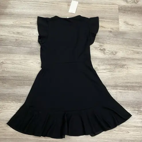 Floerns NWT Black Short Flutter Sleeve Above the Knee Pullover Dress Size Small